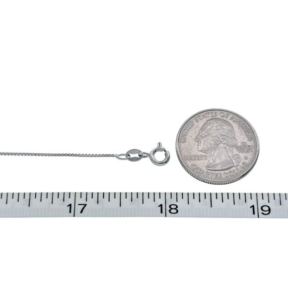 Vintage Italian Sterling Silver 925 0.9mm Box Chain Necklace 18" - Picture 2 of 3